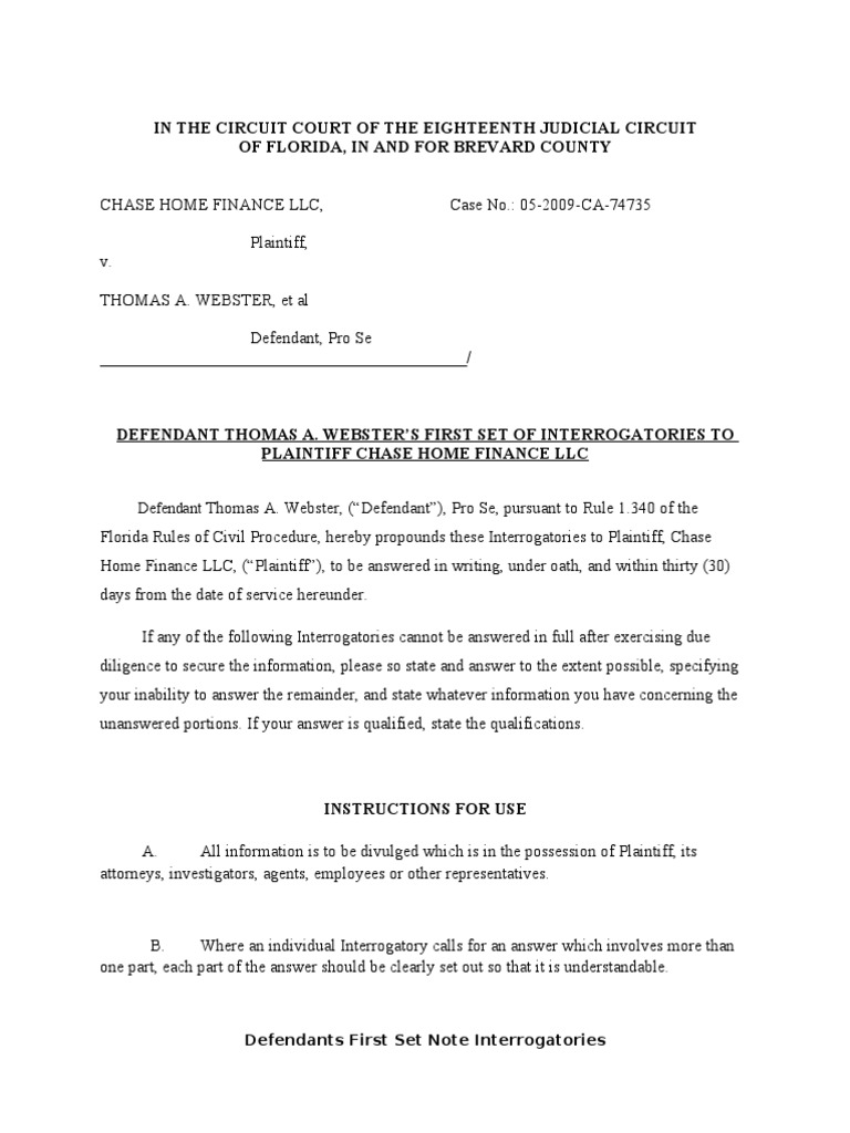 Note Interrogatories Interrogatories Assignment (Law)