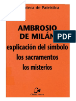 AMBROSIO de MILAN - Explicacion Del Simbolo - Los Sacramentos - Los Misterios