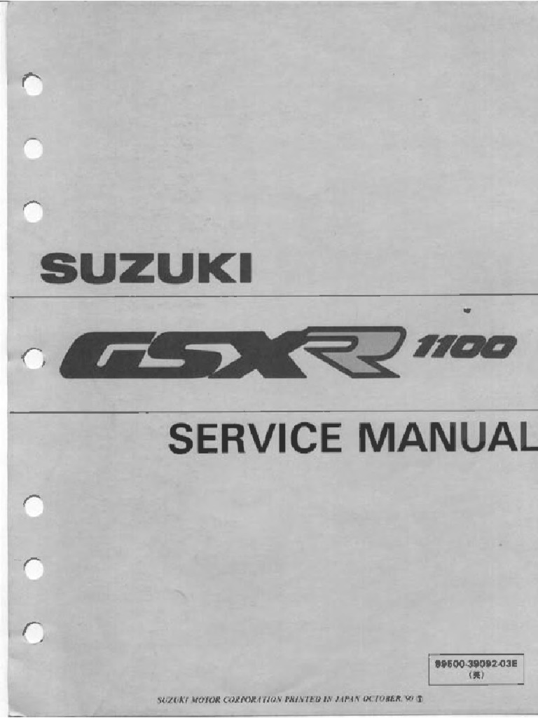 Suzuki GSX-R1100 1989-1992 Service Manual | PDF | Motor Oil