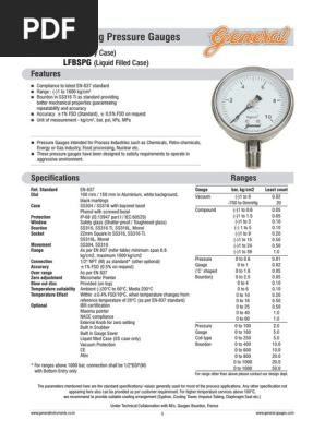 HFS Air Pressure Gauge -30" HG To 150 PSI, 1/4" Male NPT, Stainless Steel 316 (Model 15465-SS)