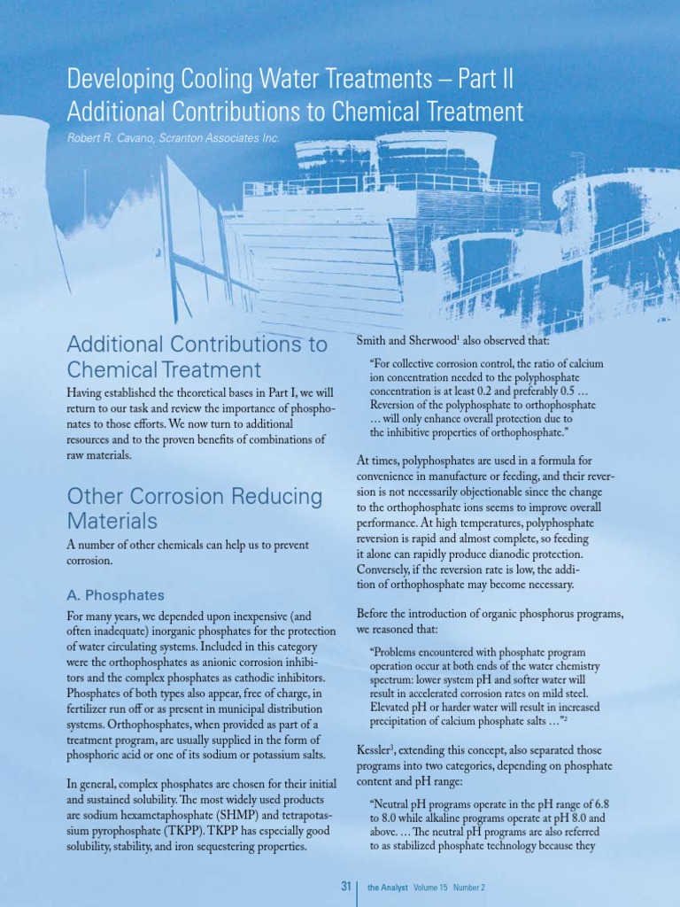 Cooling Water Treatment Spring2008 | PDF | Phosphate | Zinc