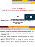 Aircraft Core Course Aircraft Structures Unit1 Syllabus& Scope
