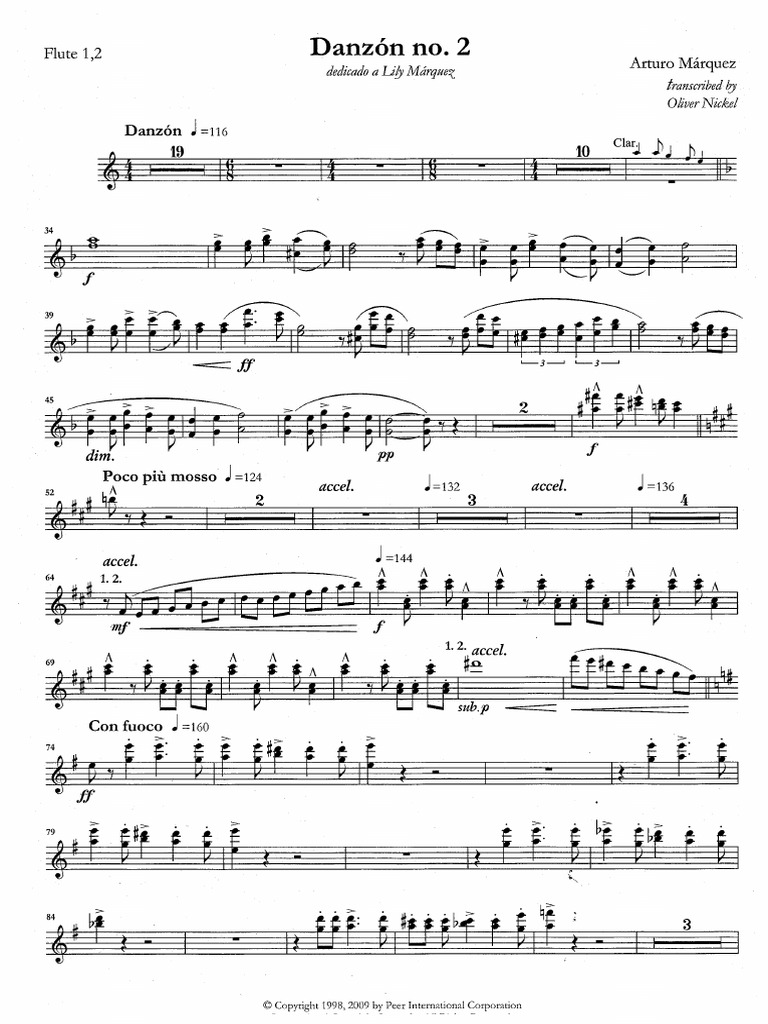 Danzon No2 Flute 1 2 Pdf