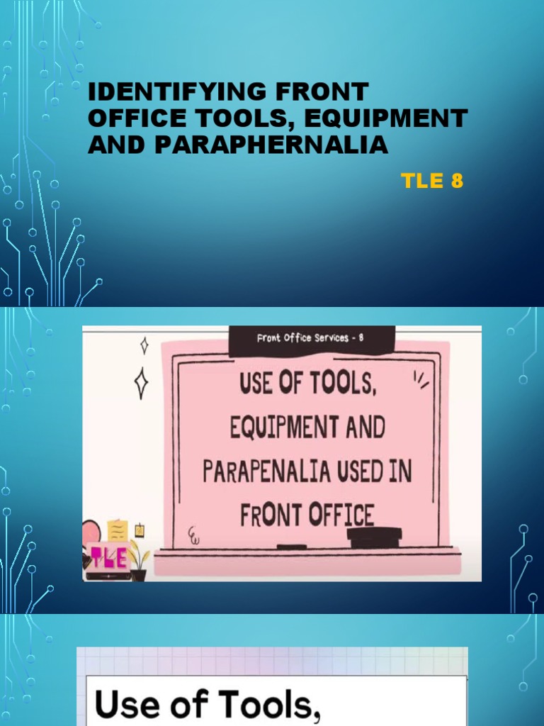 Front Office Tools and Equipment Guide | PDF | Finance & Money ...
