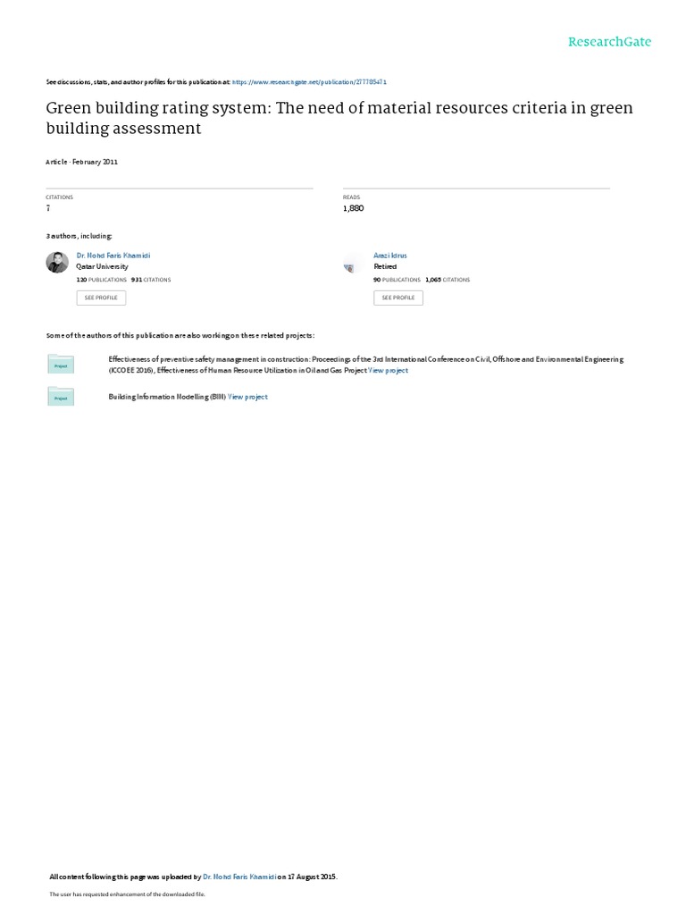 Green Building Rating System The Need of Material | PDF | Green ...