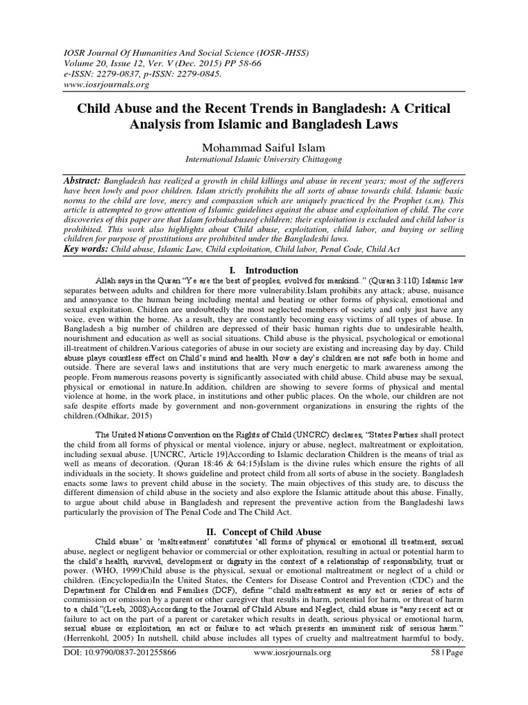 Child Abuse Trends in Bangladesh: An Analysis | PDF | Kidnapping ...