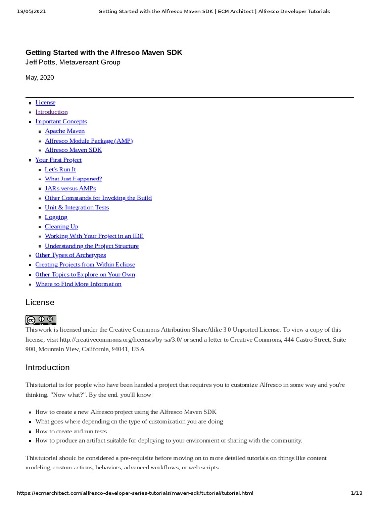 Alfresco Maven SDK Tutorial Guide | PDF | Information Technology ...