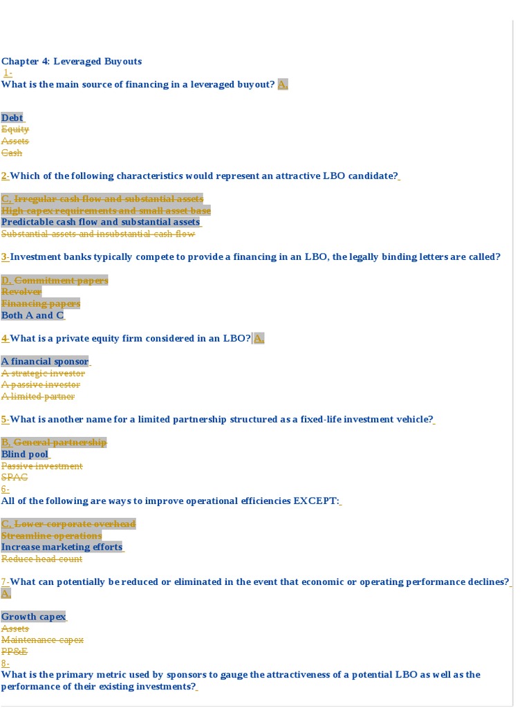 LBO Candidate Characteristics