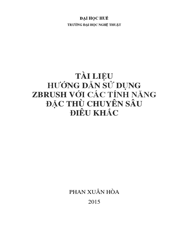01.Tài Liệu Hướng Dẫn Zbrush Chi Tiết | Pdf