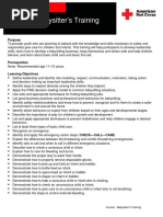 Babysitter's Training Fact Sheet
