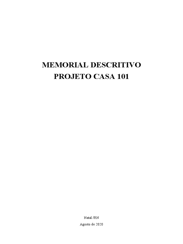 Memorial Descritivo | PDF | Projeto arquitetônico | Arquitetura