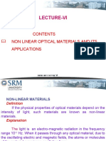 Lecture-Vi: Non Linear Optical Materials and Its Applications