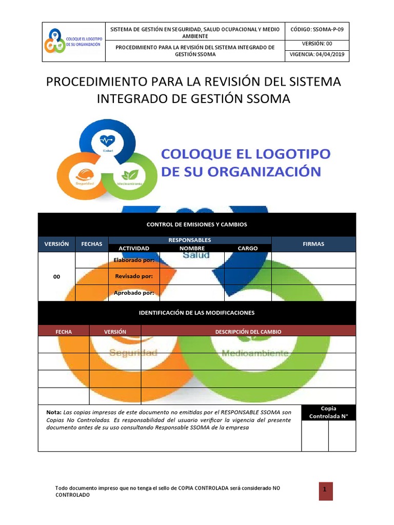 Revisión del Sistema de Gestión SSOMA | PDF | Seguridad y salud ...