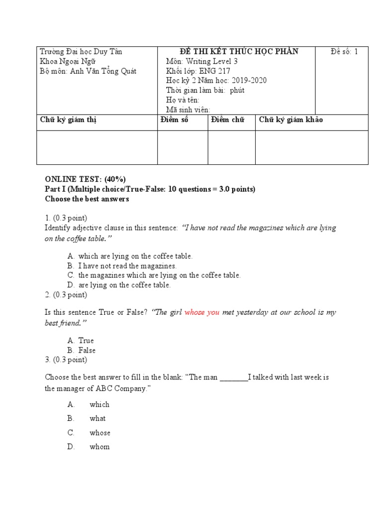 Writing Level 3 Exam Guide | PDF | Languages | Language Arts & Discipline