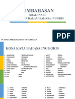 Pembahasan: Soal Inari Kosa Kata Dalam Bahasa Inggris