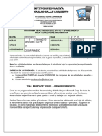 GUIA 1 TECNOLOGIA E INFORMATICA 11-GRADO PRIMER Periodo EXCEL PRINCIPIOS BASICOS FEBRERO 2021