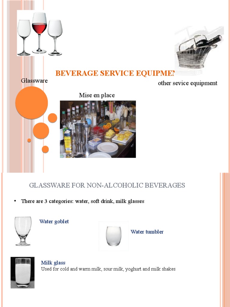 Beverage Service Equipment Glassware Other Sevice Equipment Mise en