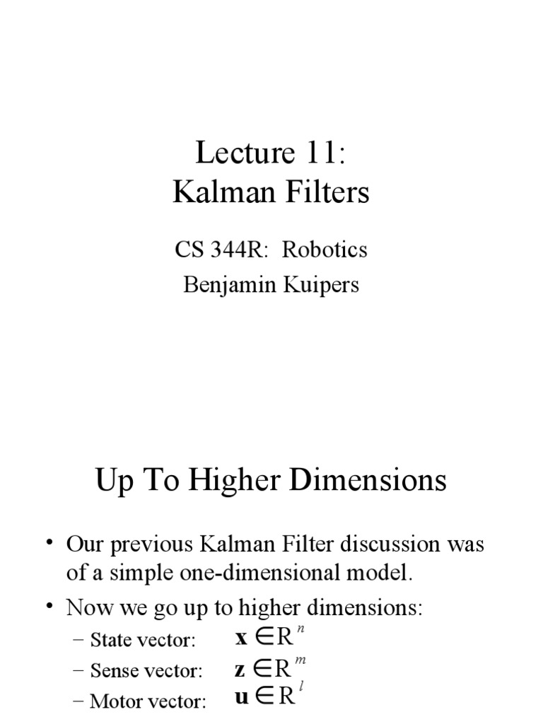 Kalman Filters in Robotics | PDF | Bias Of An Estimator | Kalman Filter