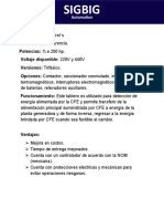 Data Sheet Tablero de Transferencia