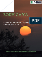IIM Bodh Gaya: Final Placement Report B A T C H 2 0 1 6 - 1 8