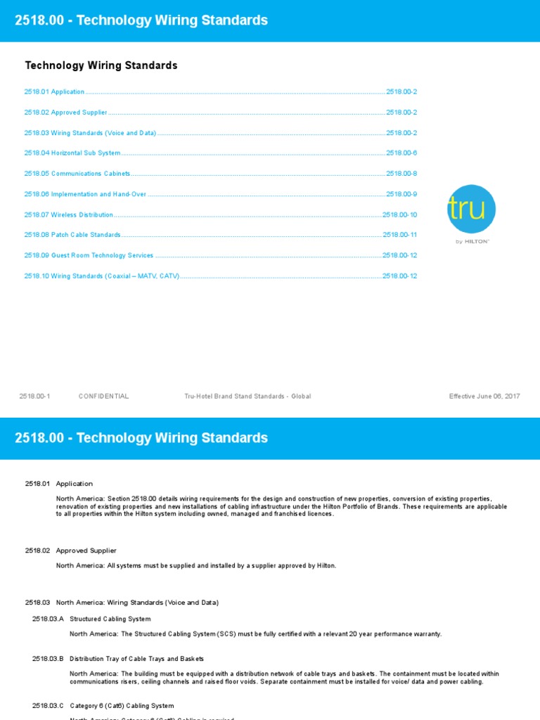 Hilton Technology Wiring Standards | PDF | Wireless Access Point ...