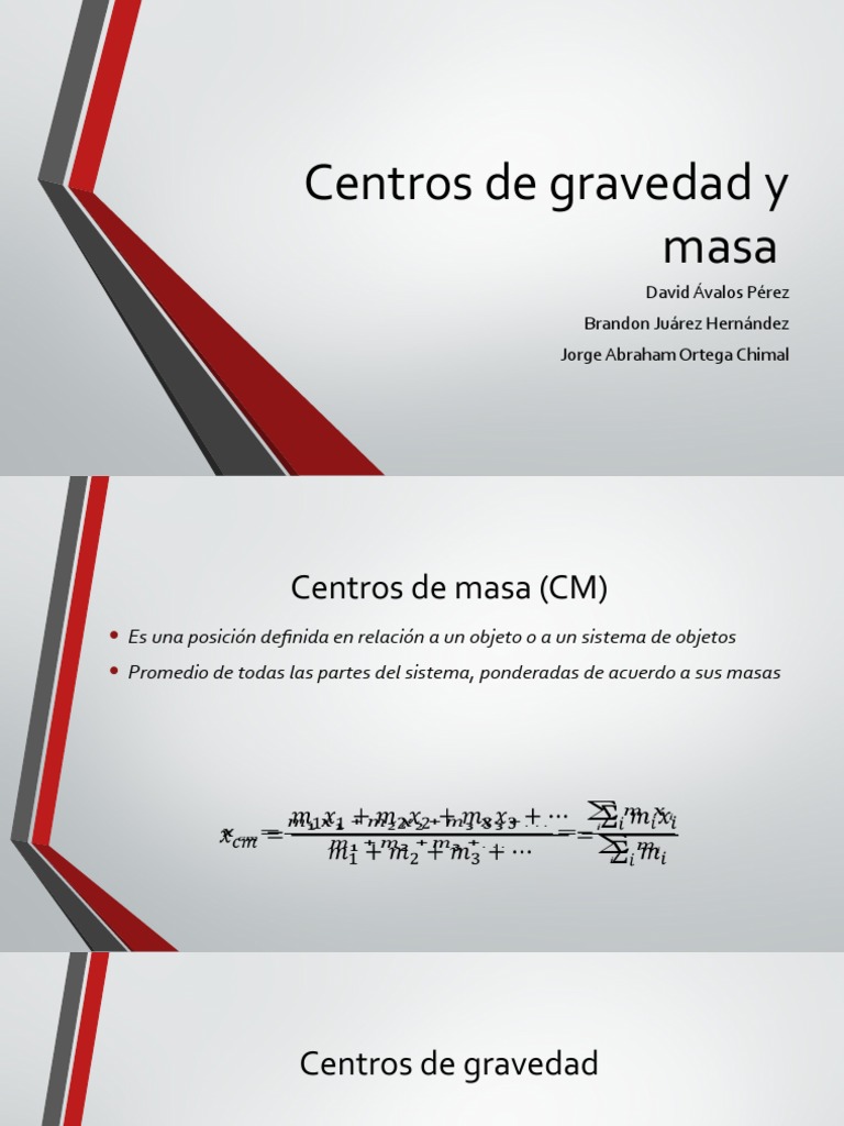 Centros de Gravedad y Masa PDF Centro de masa Rotación