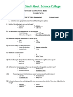 D. J Sindh Govt. Science College: Pre-Board Examinations 2021