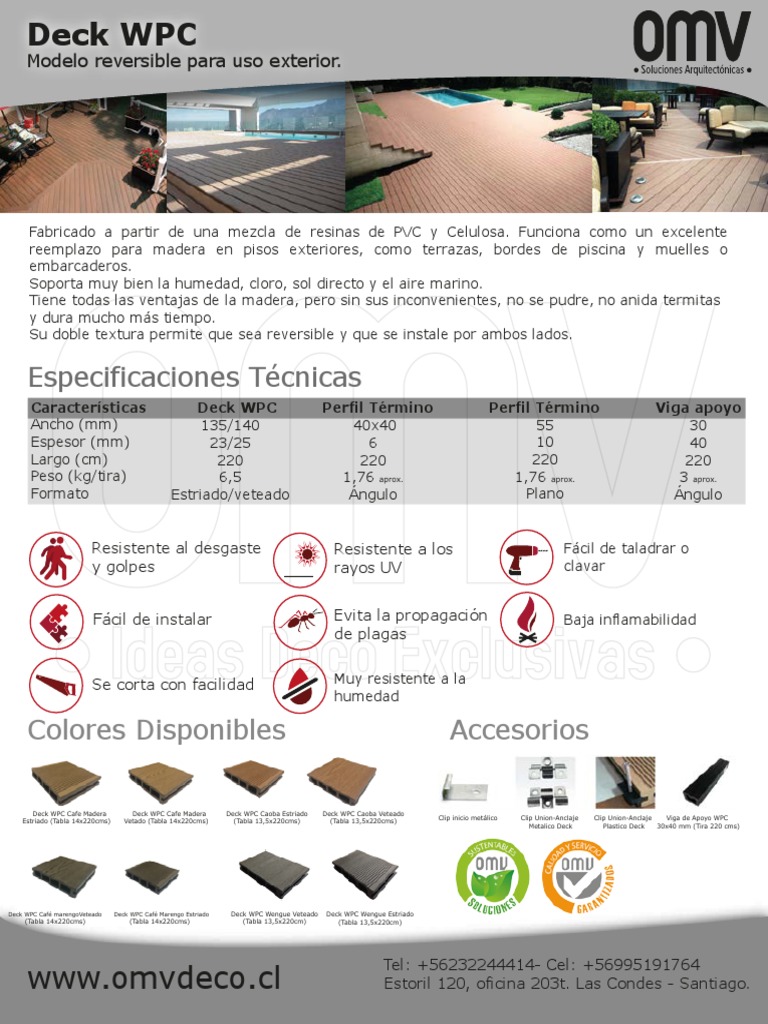Deck WPC: Resistencia y Versatilidad | PDF | Madera | Naturaleza
