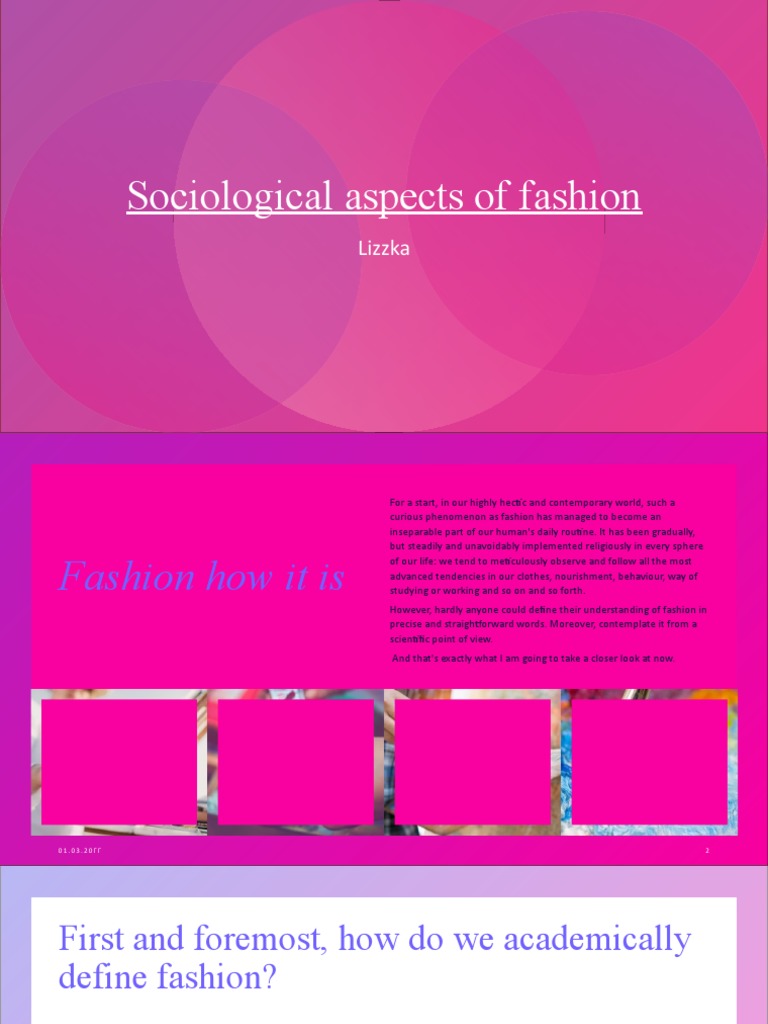 Sociological Aspects of Fashion PDF Psychology Psychological Concepts