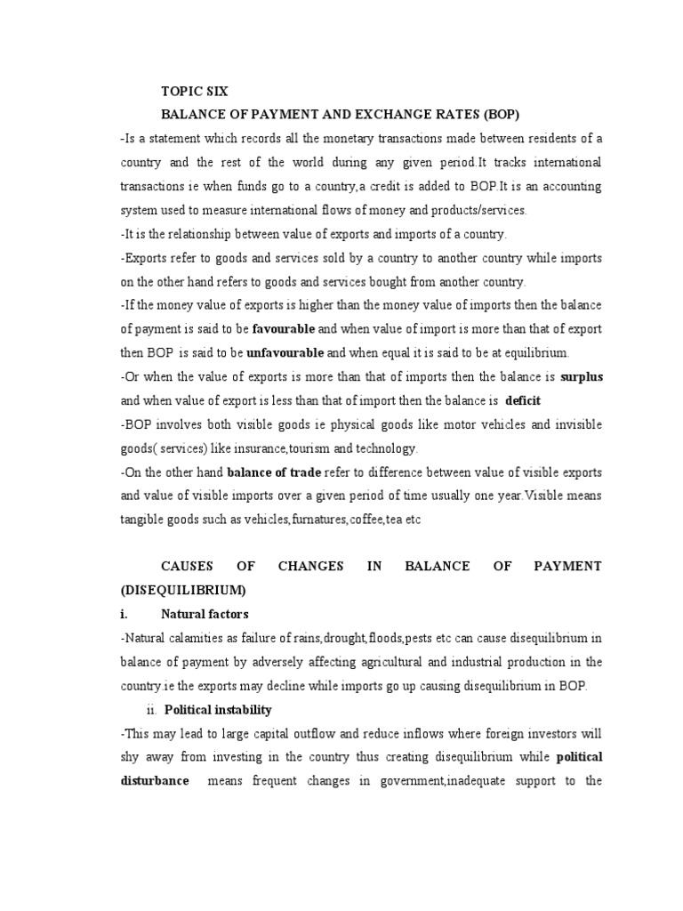 BOP and Exchange Rate | PDF | Exchange Rate | Balance Of Payments