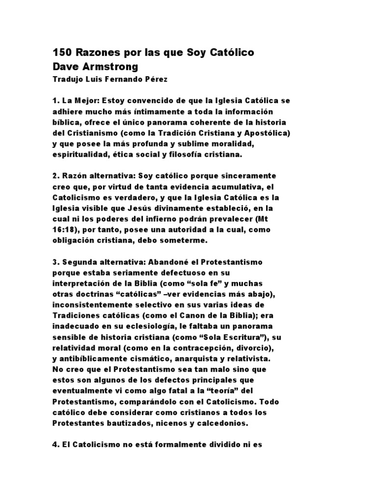 150 Razones para Ser Católico | PDF | protestantismo | Evangélico