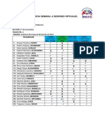 Asistencia Semanal - 2° Sec. N°01
