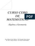 05. Curso cero de matemáticas. Álgebra y Geometría autor Dra. Mónica Cortés Molina, Dr. Fernando García Alonso, Dr. José A. Reyes Perales y Dr. Ferran Verdú Monllor