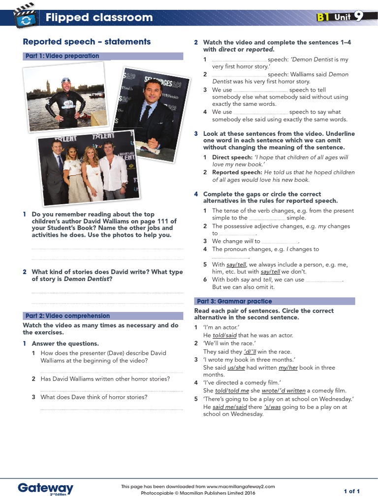 B1 Unit 9 Flipped Classroom Video Worksheet Pdf Sentence