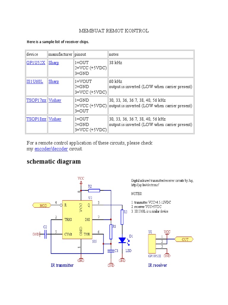 Remote Control Circuit Design Guide | PDF | Computers | Technology ...
