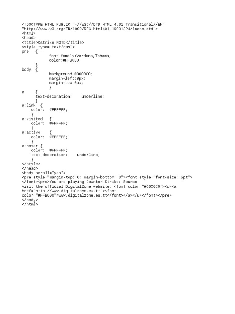 Counter-Strike Source MOTD Page | PDF