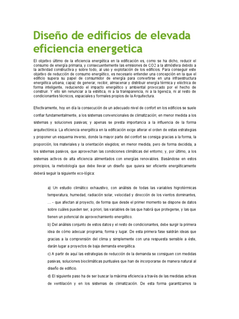 Diseño de Edificios Eficientes Energéticamente | PDF | Uso eficiente de ...