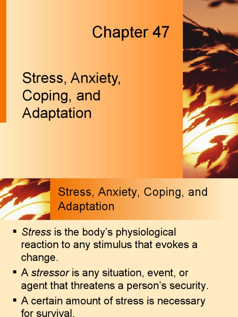Stress, Anxiety, Coping, and Adaptation | PDF | Stress (Biology) | Anxiety