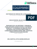 4.2 Propuesta de La Hipótesis, Variables (Metod Cuanti) o Categorís de Analisis o Supuestos Teóricos (Metod Cualit) - SALAS CARLOS