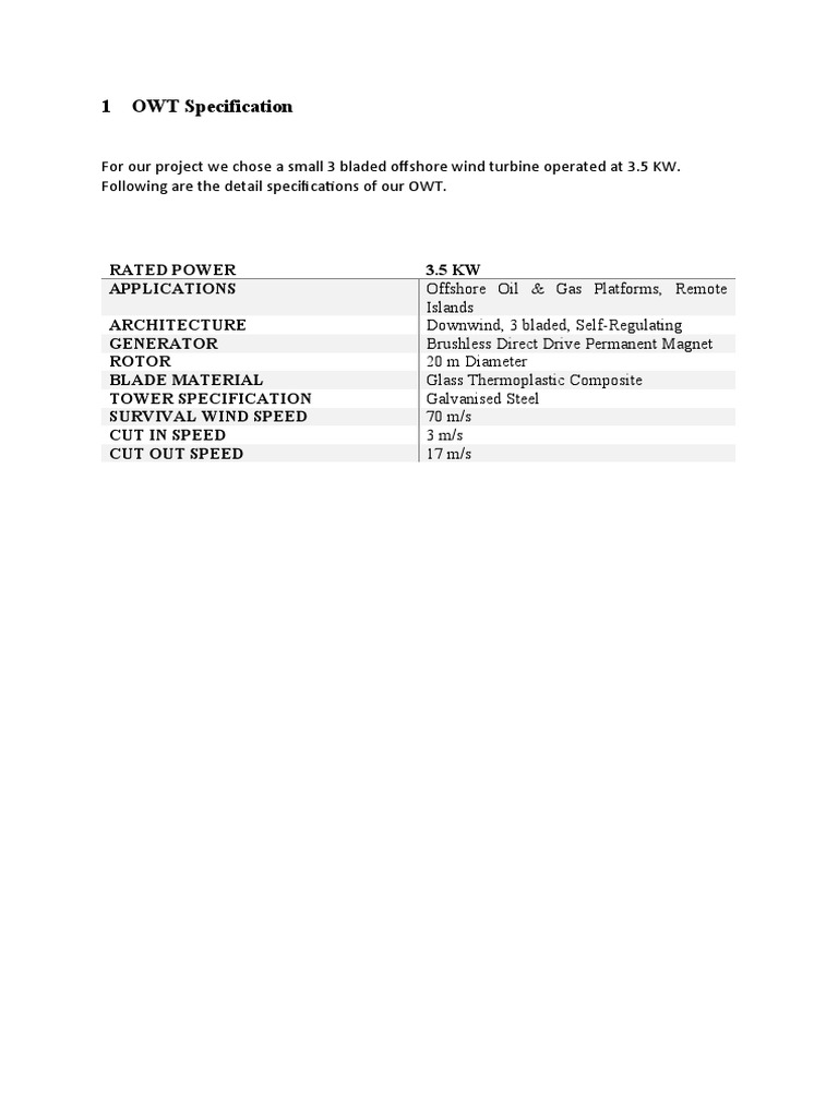 OWT Specification | PDF | Home & Garden | Science & Mathematics