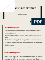 Ba 8 Business Finance: Instructor: MS Barbas