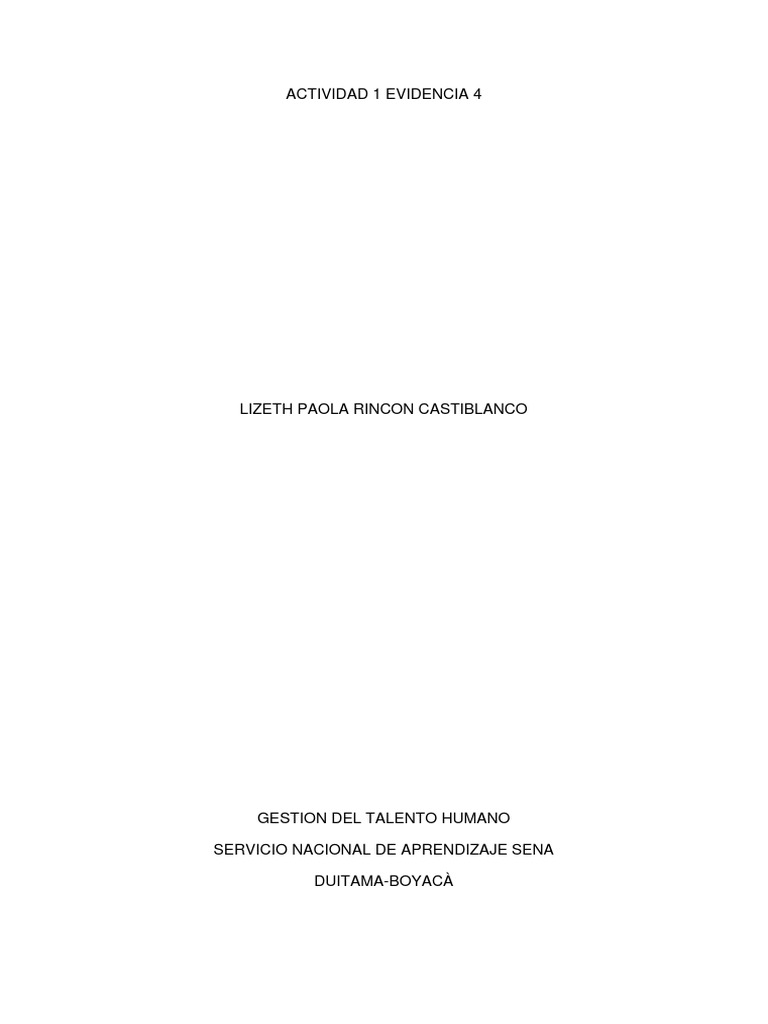 Análisis de Gestión del Talento Humano | PDF | Gestión del talento | La ...