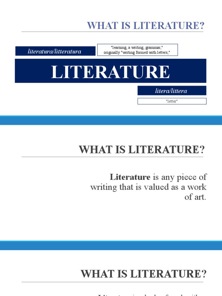 What Is Literature? PDF Children's Literature Human Communication