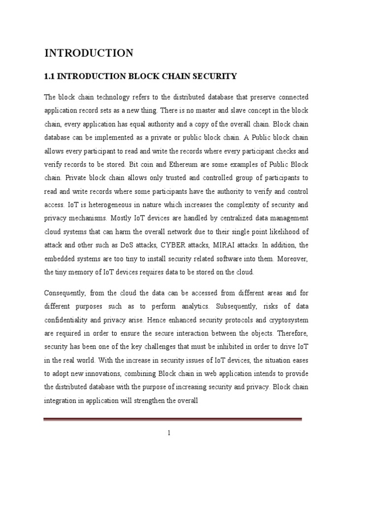 1.1 Introduction Block Chain Security | PDF | Internet Of Things ...