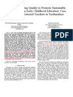 Science Learning Quality To Promote Sustainable Development in Early Childhood Education: Case Study From Selected Teachers in Tasikmalaya