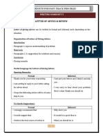 Letter of Advice & Review A. Useful Language: Writing Handout 5