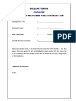 Employee VPF Contribution Application Form 1
