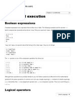 Conditional Execution: Boolean Expressions