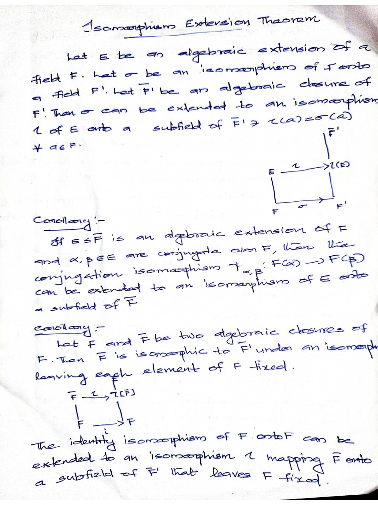 Isomorphism Extension Theorem PDF