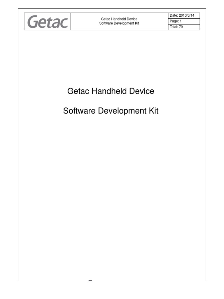 Getac Software Development Kit Spec R17 20130314 PDF Device Driver